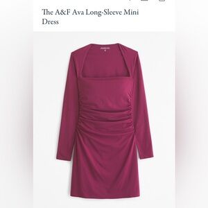 Ava Long Sleeve Mini Dress , Rich Wine Color, Size: Small Petite